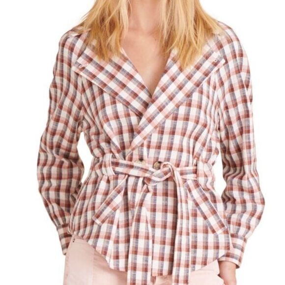 NWT Veronica Beard Lin Belted Plaid Jacket Blazer - Picture 10 of 15